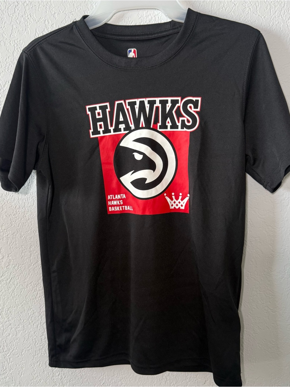 NBA Atlanta Hawks Youth L 14-16 Black Graphic T-Shirt Basketball Tee